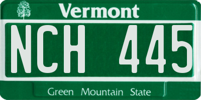VT license plate NCH445