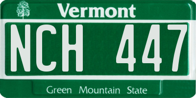 VT license plate NCH447