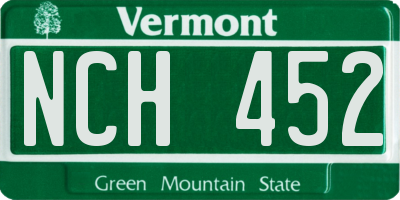 VT license plate NCH452