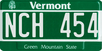 VT license plate NCH454