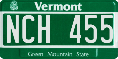 VT license plate NCH455