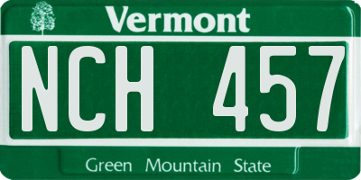 VT license plate NCH457