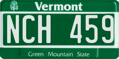 VT license plate NCH459