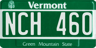VT license plate NCH460