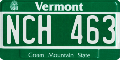 VT license plate NCH463