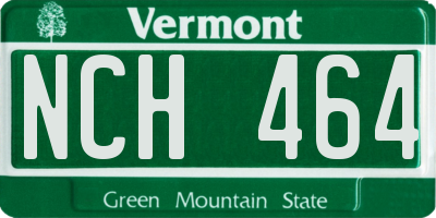 VT license plate NCH464