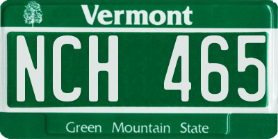 VT license plate NCH465