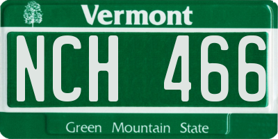 VT license plate NCH466
