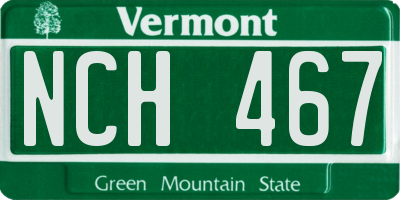 VT license plate NCH467