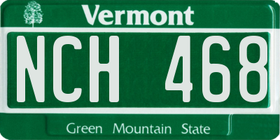 VT license plate NCH468