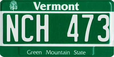 VT license plate NCH473