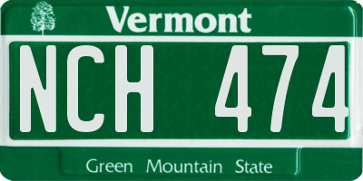 VT license plate NCH474