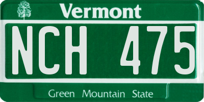VT license plate NCH475