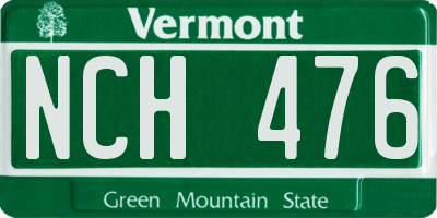 VT license plate NCH476