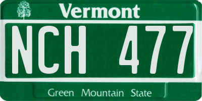 VT license plate NCH477