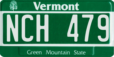 VT license plate NCH479