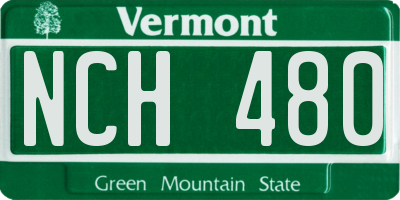 VT license plate NCH480