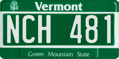 VT license plate NCH481