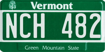 VT license plate NCH482