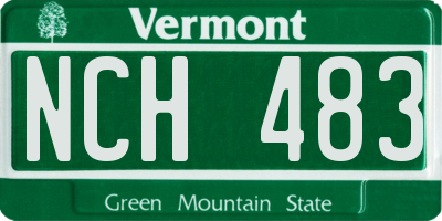VT license plate NCH483