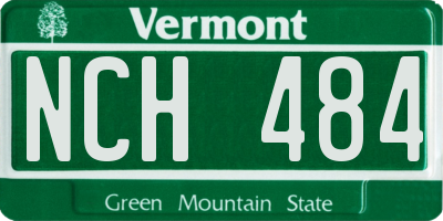 VT license plate NCH484