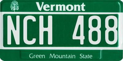 VT license plate NCH488