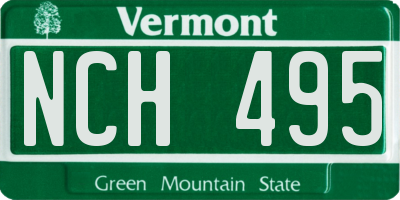 VT license plate NCH495