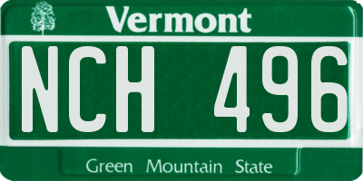 VT license plate NCH496