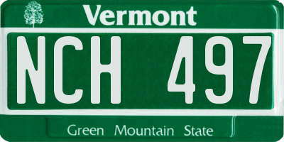 VT license plate NCH497