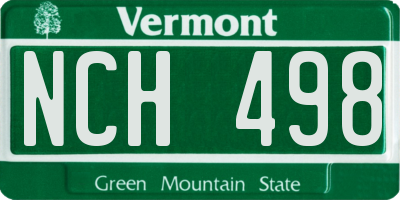 VT license plate NCH498