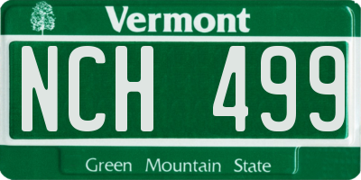 VT license plate NCH499