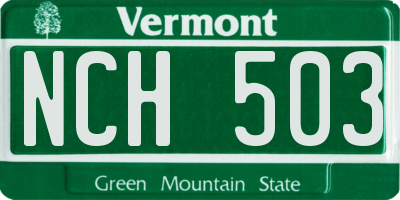 VT license plate NCH503