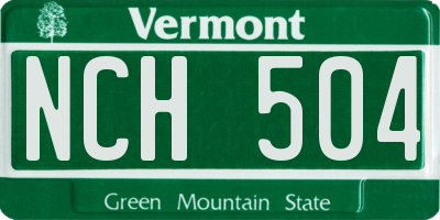 VT license plate NCH504