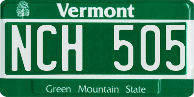 VT license plate NCH505
