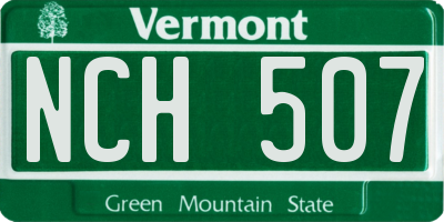 VT license plate NCH507