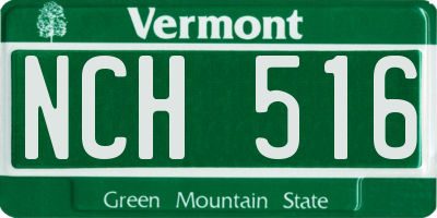 VT license plate NCH516