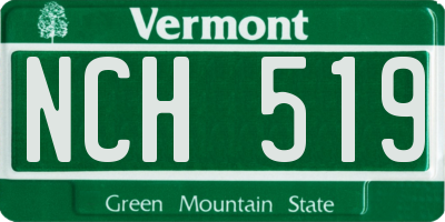 VT license plate NCH519