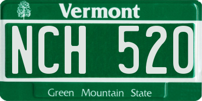 VT license plate NCH520