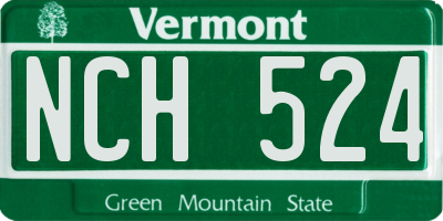 VT license plate NCH524