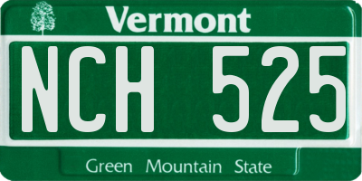 VT license plate NCH525