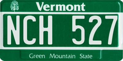 VT license plate NCH527