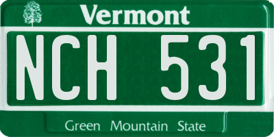 VT license plate NCH531