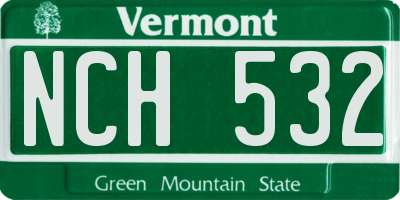 VT license plate NCH532
