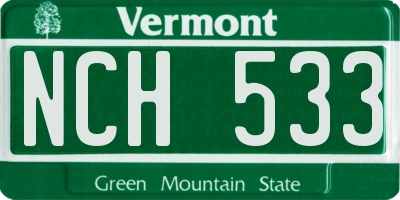 VT license plate NCH533