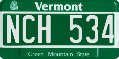 VT license plate NCH534