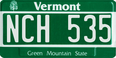 VT license plate NCH535