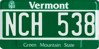 VT license plate NCH538