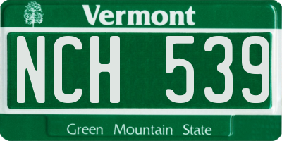 VT license plate NCH539