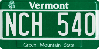 VT license plate NCH540