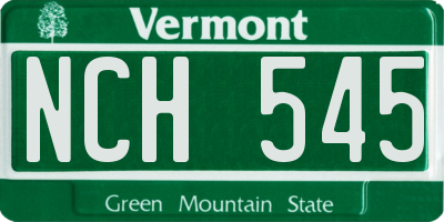 VT license plate NCH545